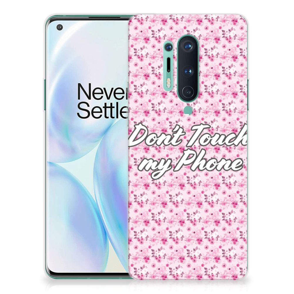 OnePlus 8 Pro Silicone-hoesje Flowers Pink DTMP