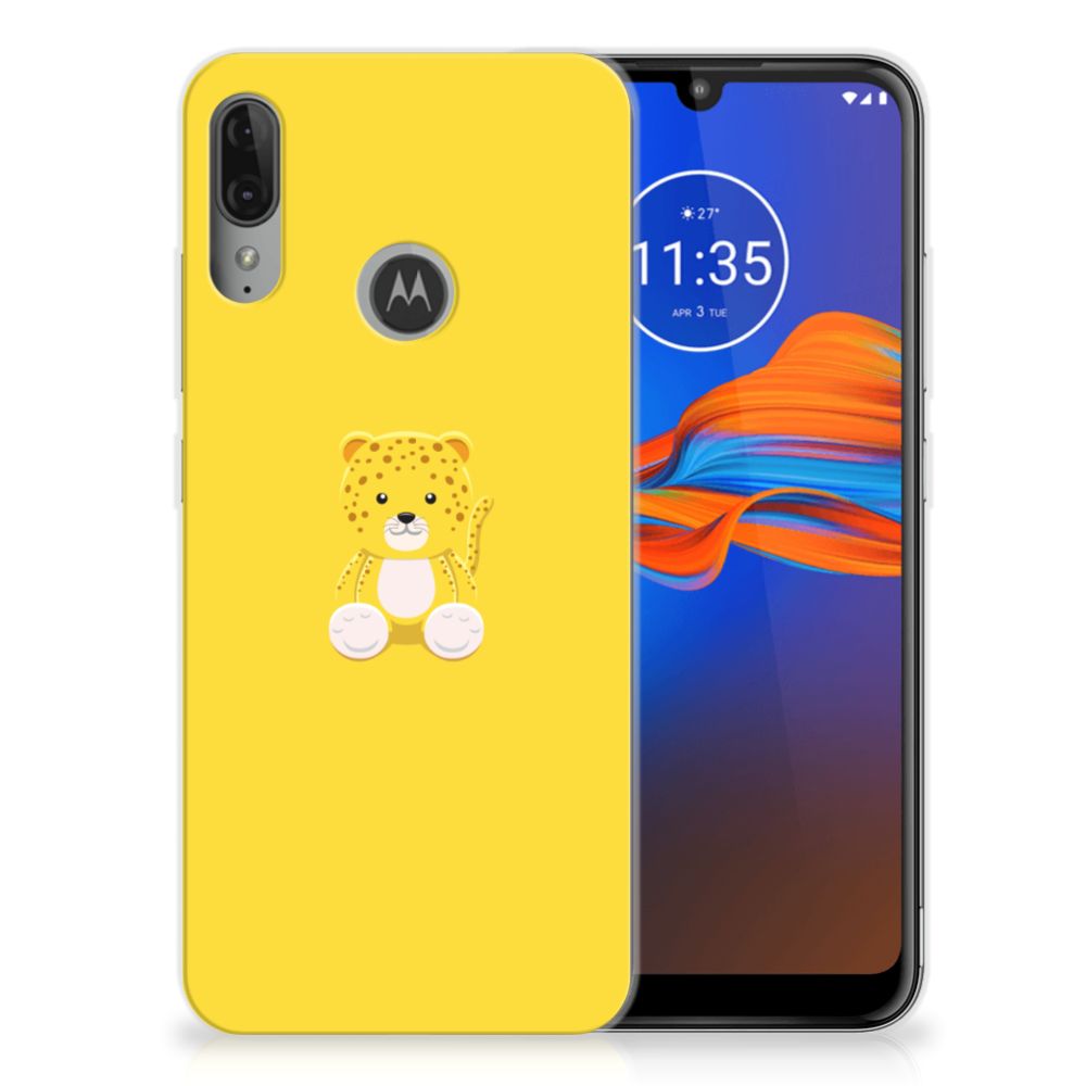 Motorola Moto E6 Plus Telefoonhoesje met Naam Baby Leopard