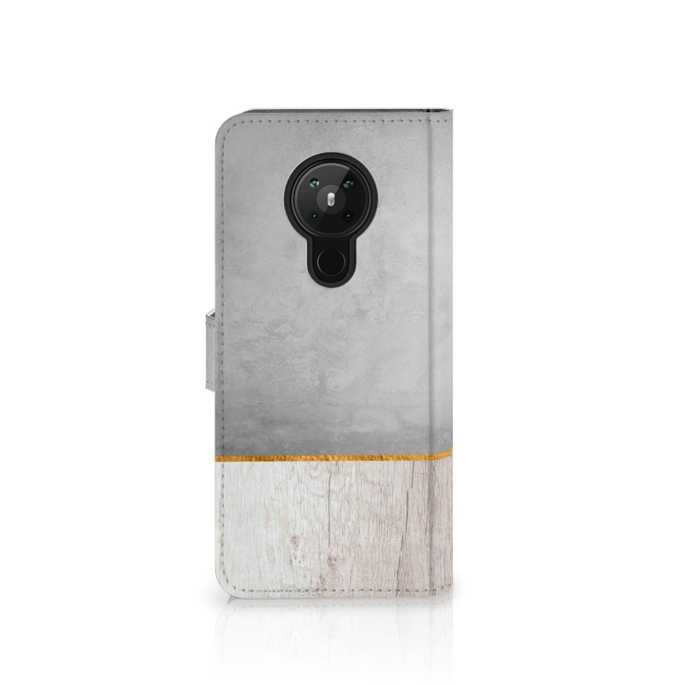 Nokia 5.3 Book Style Case Wood Concrete