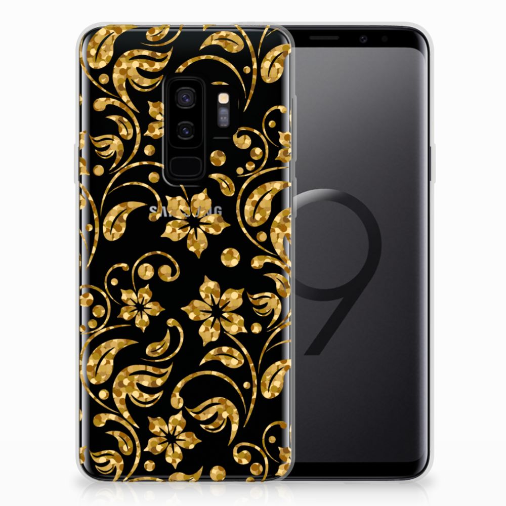 Samsung Galaxy S9 Plus TPU Case Gouden Bloemen