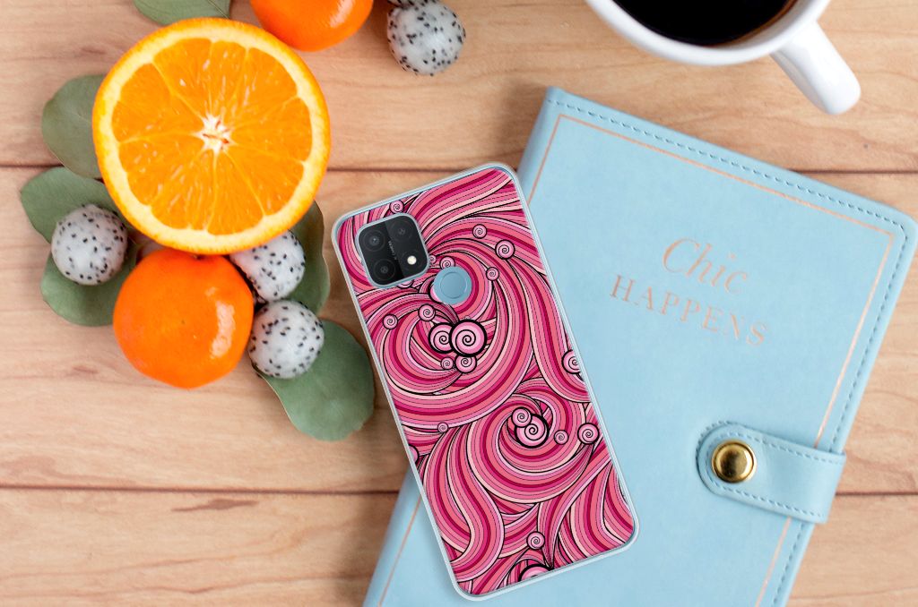 OPPO A15 Hoesje maken Swirl Pink B2C Telecom