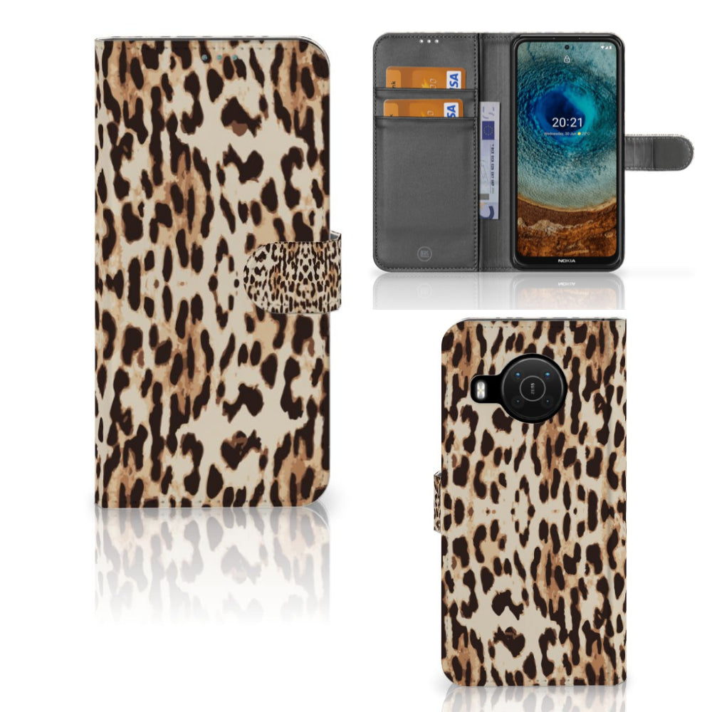 Nokia X10 | Nokia X20 Telefoonhoesje met Pasjes Leopard