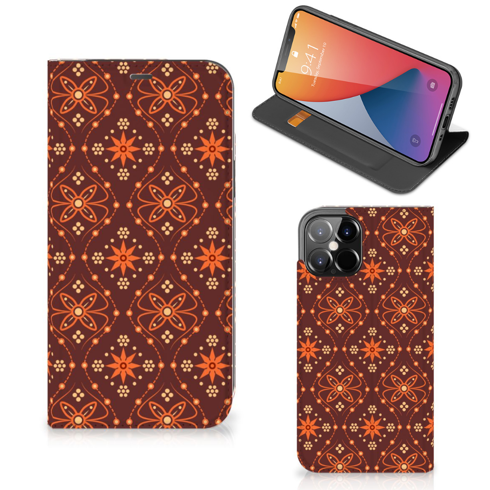 iPhone 12 Pro Max Hoesje met Magneet Batik Brown - B2C Telecom
