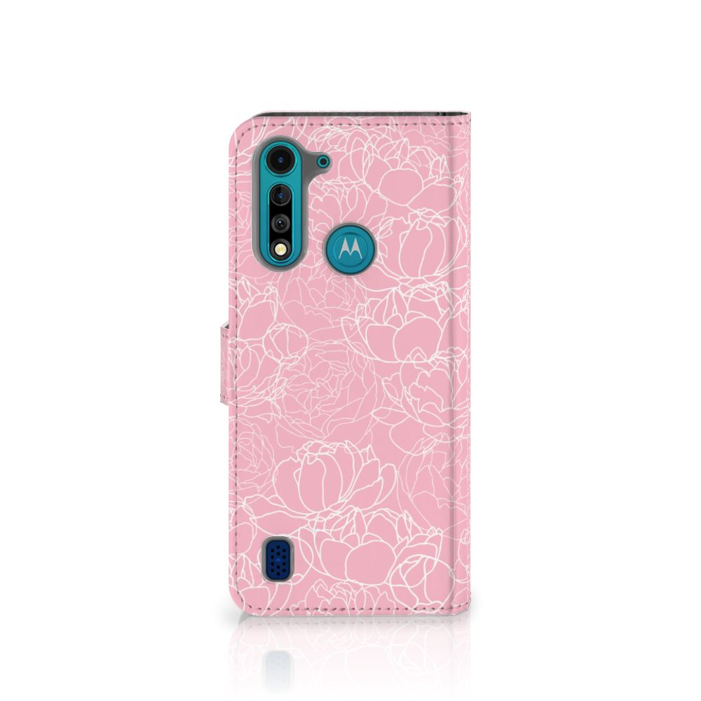 Motorola G8 Power Lite Hoesje White Flowers