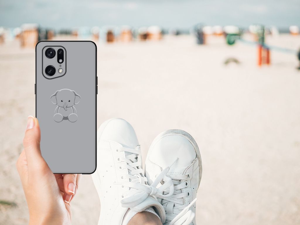 OPPO Find X5 Pro Hoesje Grijs Baby Olifant B2C Telecom