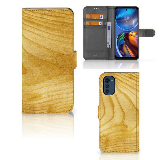 Motorola Moto E32 | Moto E32s Book Style Case Licht Hout