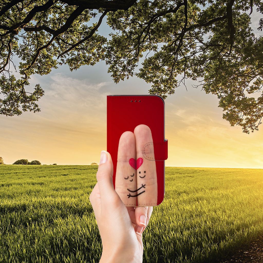 Apple iPhone 13 Wallet Case met Pasjes Liefde - Origineel Romantisch Cadeau met schattige handillustratie ❤️