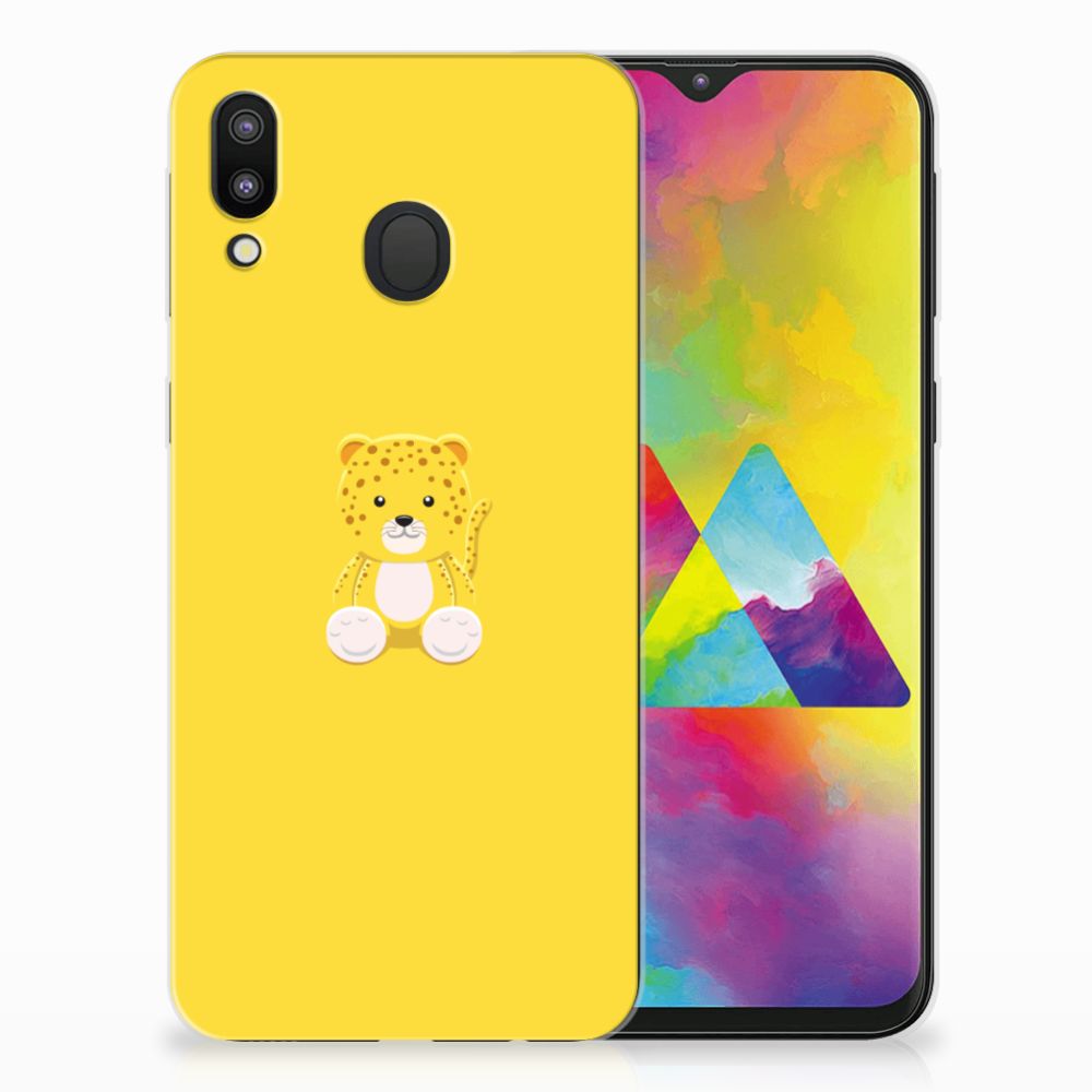 Samsung Galaxy M20 (Power) Telefoonhoesje met Naam Baby Leopard