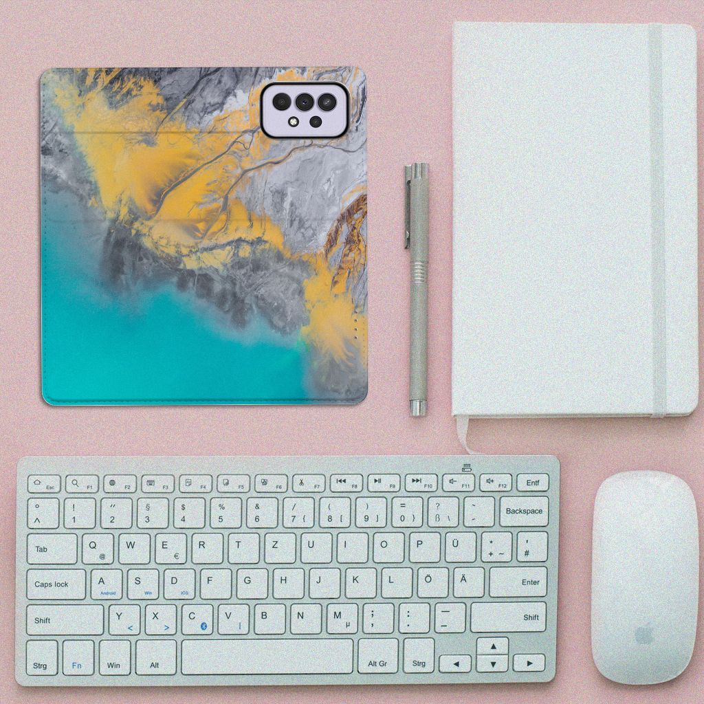 Samsung Galaxy A33 5G Standcase Marble Blue Gold - B2C Telecom