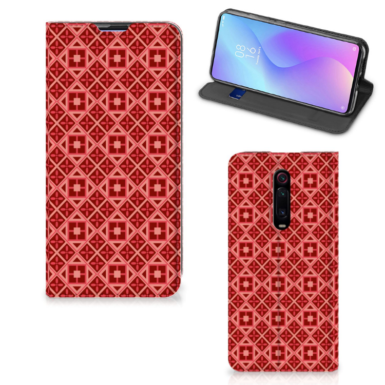 Xiaomi Redmi K20 Pro Hoesje met Magneet Batik Rood - B2C Telecom