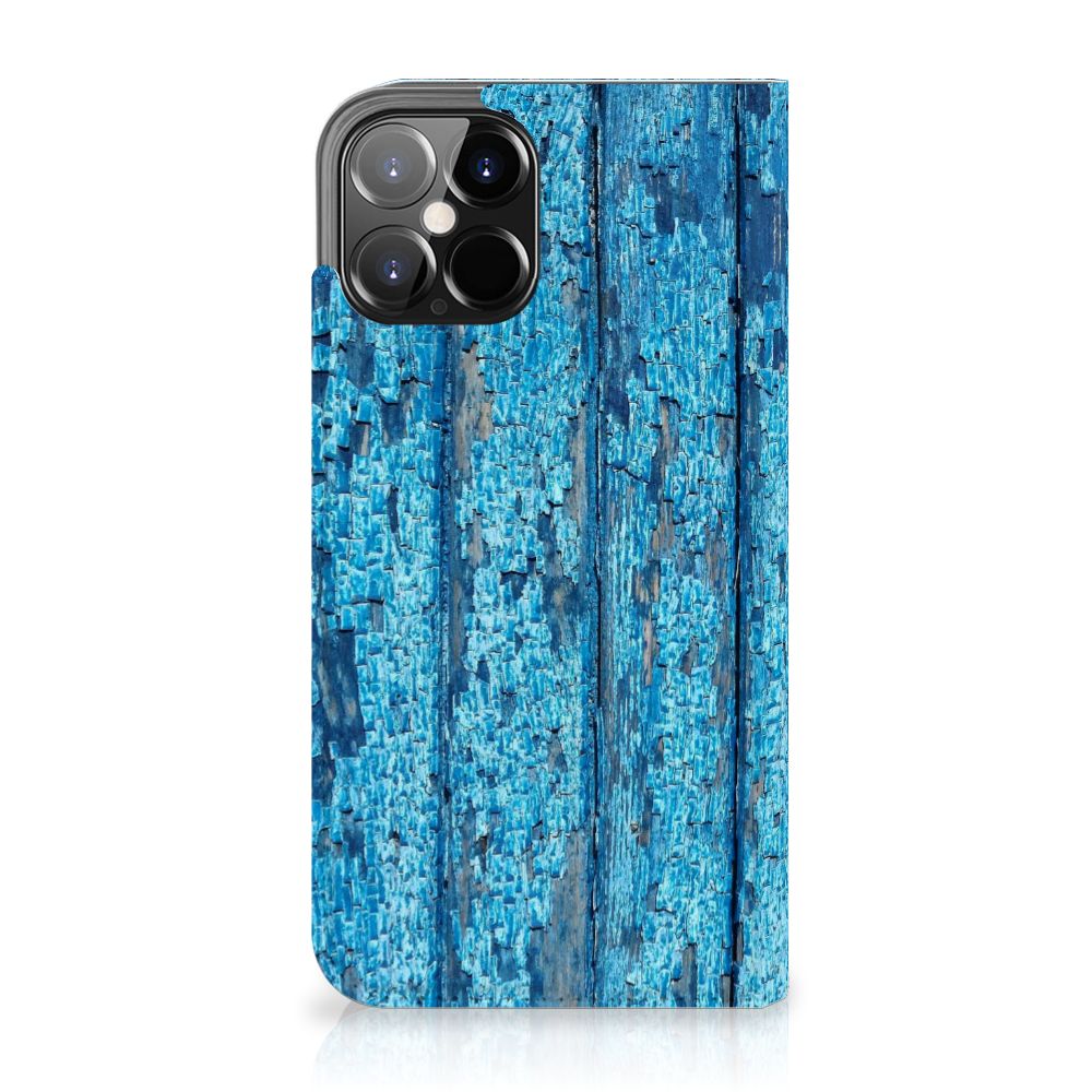 iPhone 12 Pro Max Book Wallet Case Wood Blue - B2C Telecom