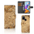 Samsung Galaxy A21s Bookcase Marmer Creme met pasjes en luxe marmer design.