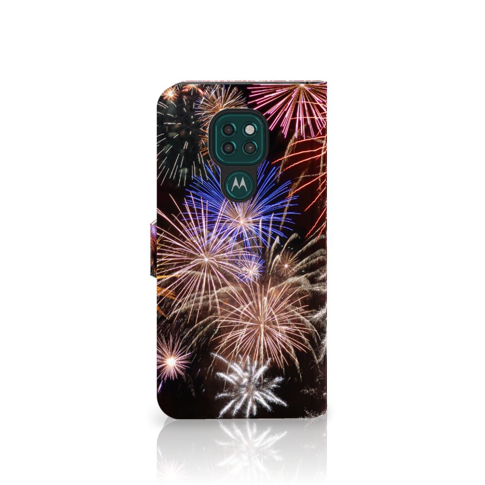 Motorola Moto G9 Play | E7 Plus Wallet Case met Pasjes Vuurwerk