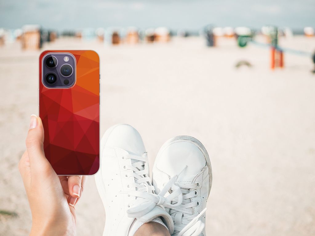 TPU Hoesje voor Apple iPhone 14 Pro Polygon Red B2C Telecom