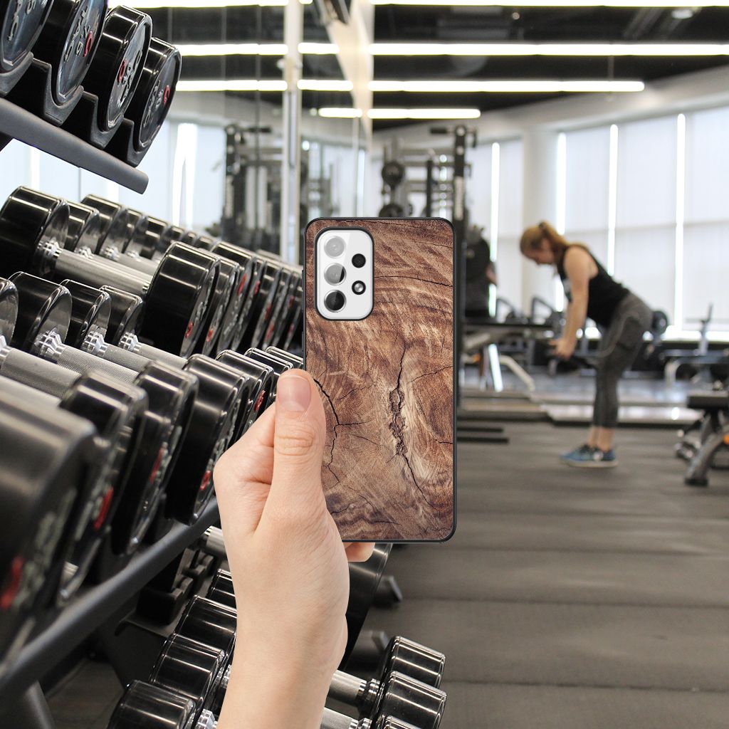 Samsung Galaxy A73 Houten Print Telefoonhoesje Tree Trunk B2C Telecom