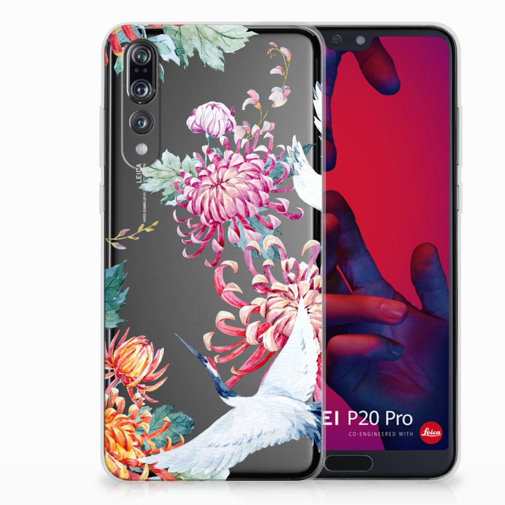 Huawei P20 Pro TPU Hoesje Bird Flowers