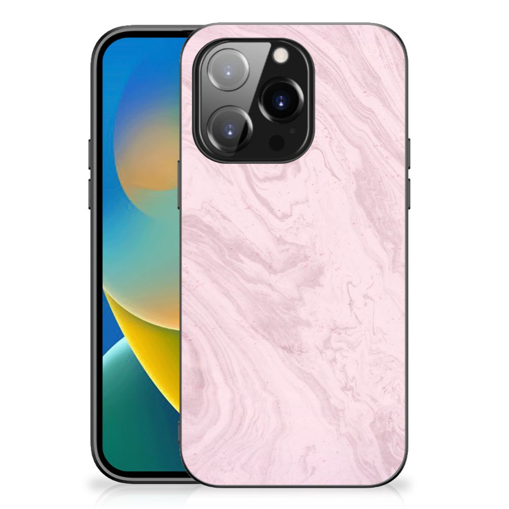 iPhone 14 Pro Marmeren Print Telefoonhoesje Marble Pink - Origineel Cadeau Vriendin B2C Telecom