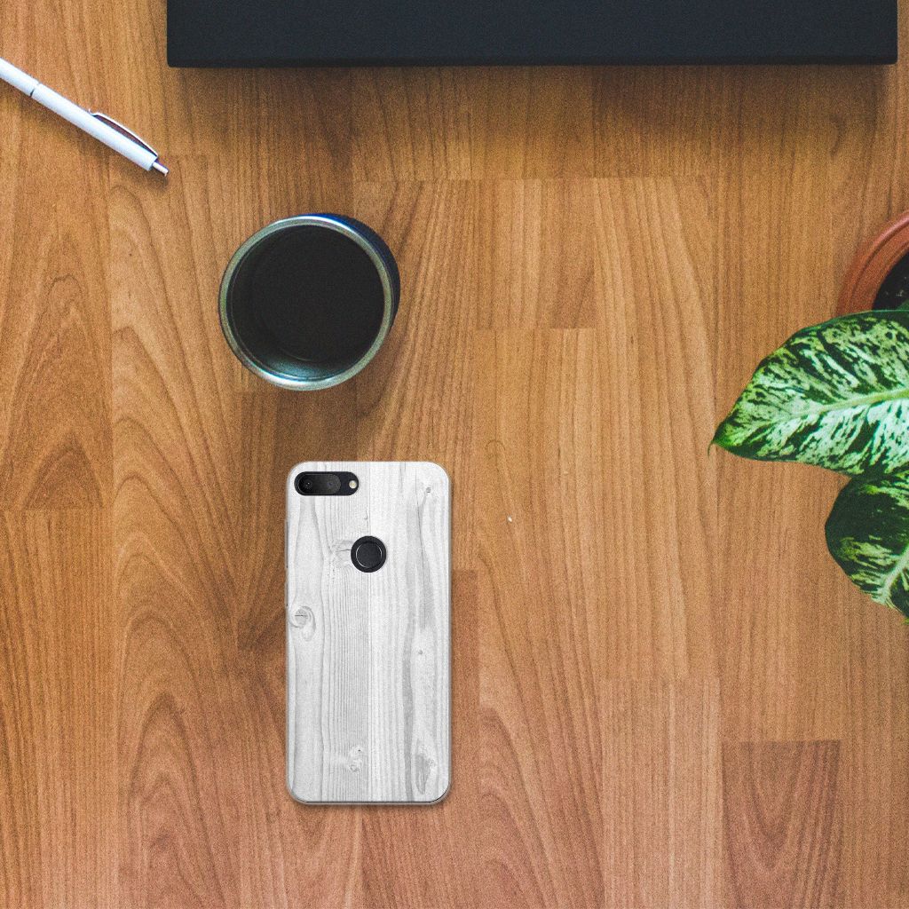 Alcatel 1S (2019) Bumper Hoesje White Wood