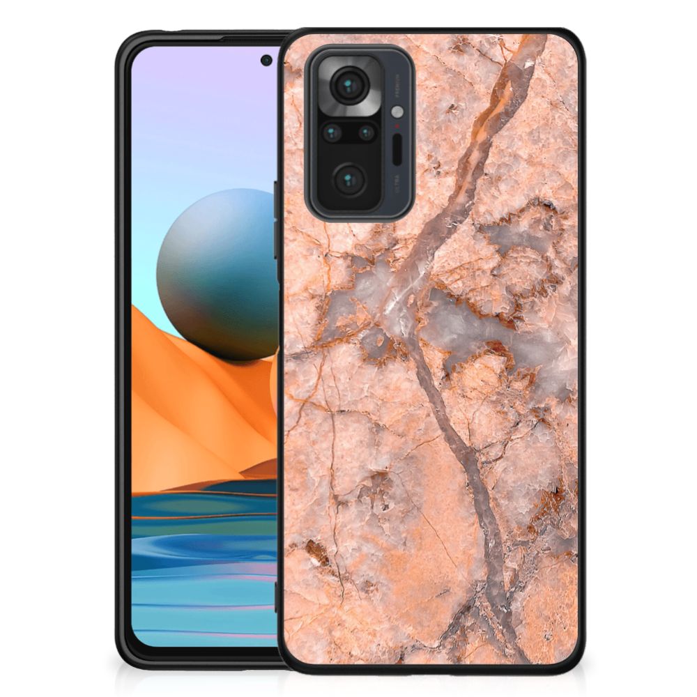 Xiaomi Redmi Note 10 Pro Marmeren Print Telefoonhoesje Marmer Oranje