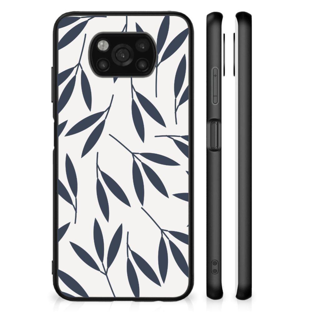 Xiaomi Poco X3 | X3 Pro Bloemen Hoesje Leaves Blue B2C Telecom