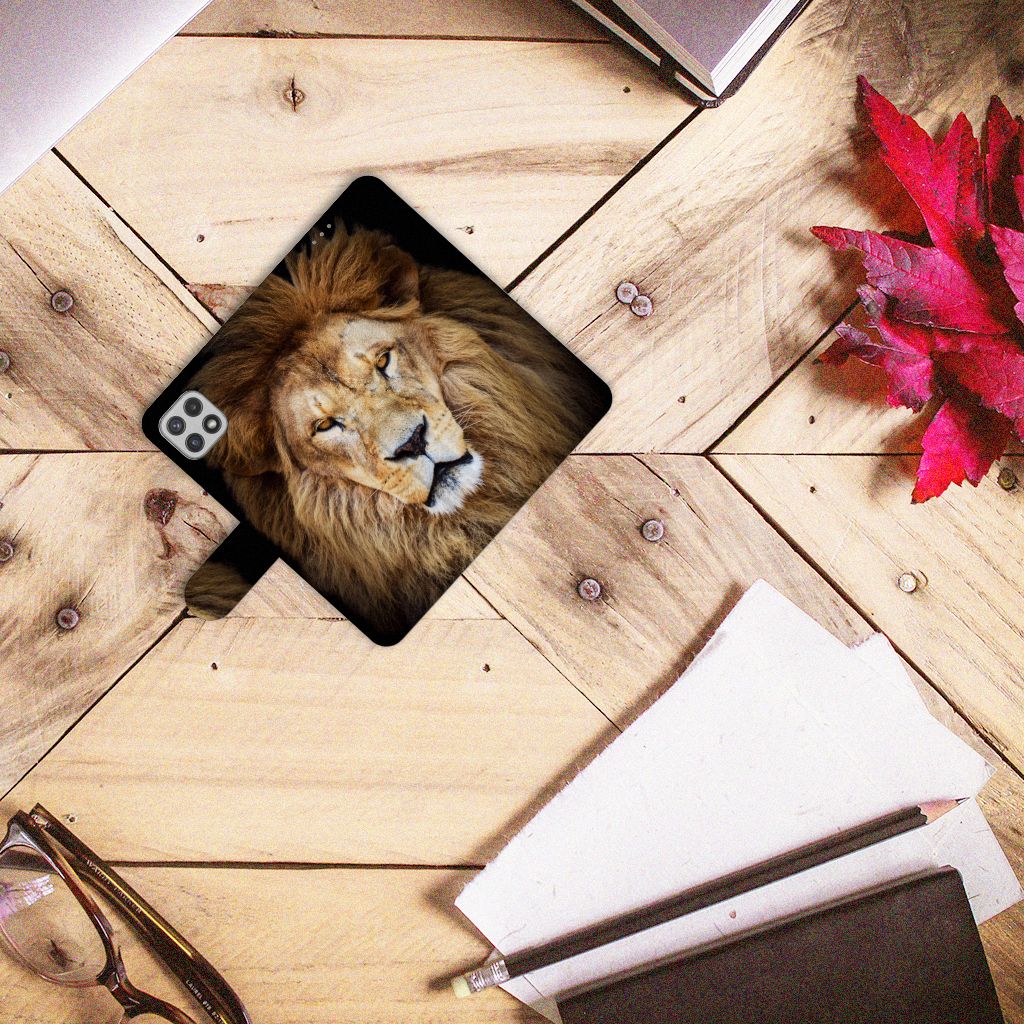 Samsung Galaxy A22 5G Telefoonhoesje met Pasjes Leeuw