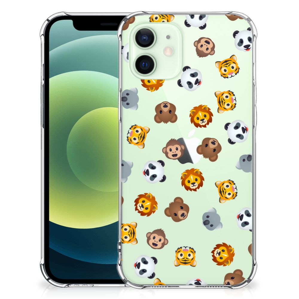 Doorzichtige Silicone Hoesje voor iPhone 12 Mini Dieren Emojis B2C Telecom