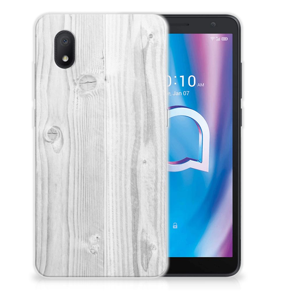 Alcatel 1B (2020) Bumper Hoesje White Wood