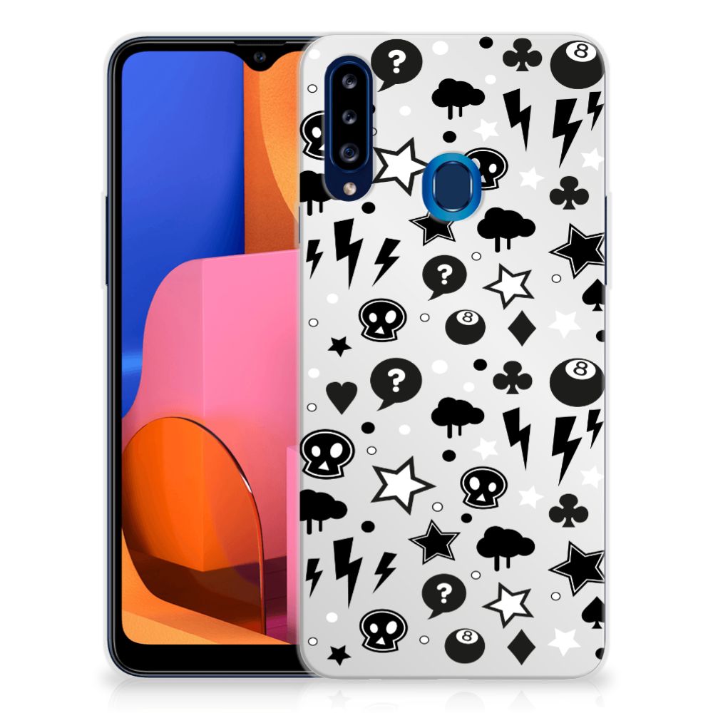 Silicone Back Case Samsung Galaxy A20s Silver Punk B2C Telecom