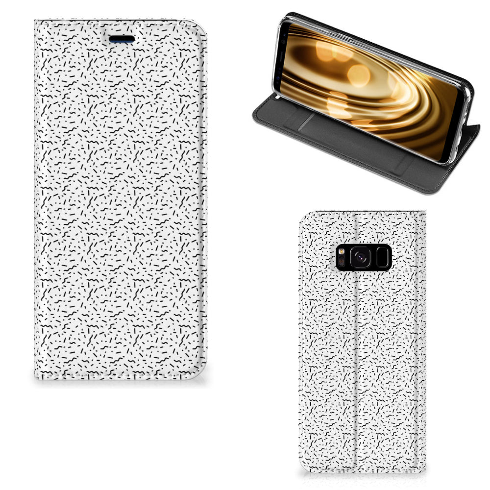 Samsung Galaxy S8 Hoesje met Magneet Stripes Dots