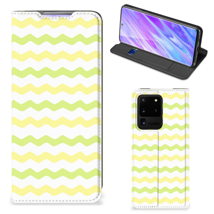 Samsung Galaxy S20 Ultra Hoesje met Magneet Waves Yellow - B2C Telecom