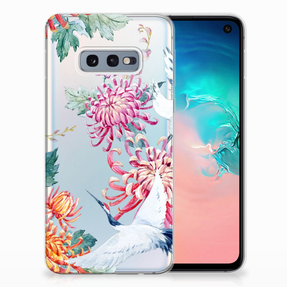 Samsung Galaxy S10e TPU Hoesje Bird Flowers
