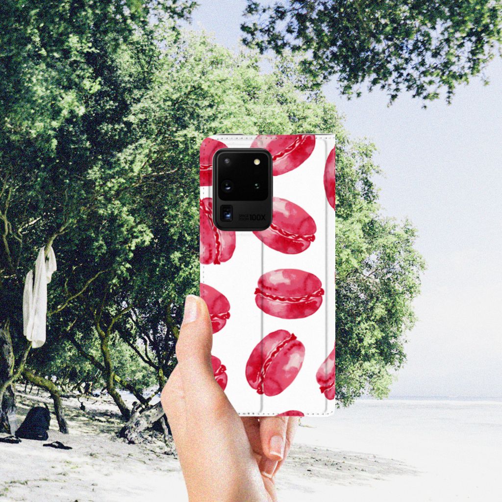 Samsung Galaxy S20 Ultra Flip Style Cover Pink Macarons - B2C Telecom