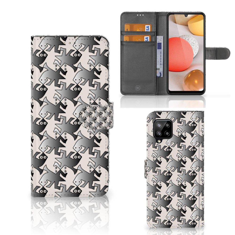 Samsung Galaxy A42 5G Telefoonhoesje met Pasjes Salamander Grey