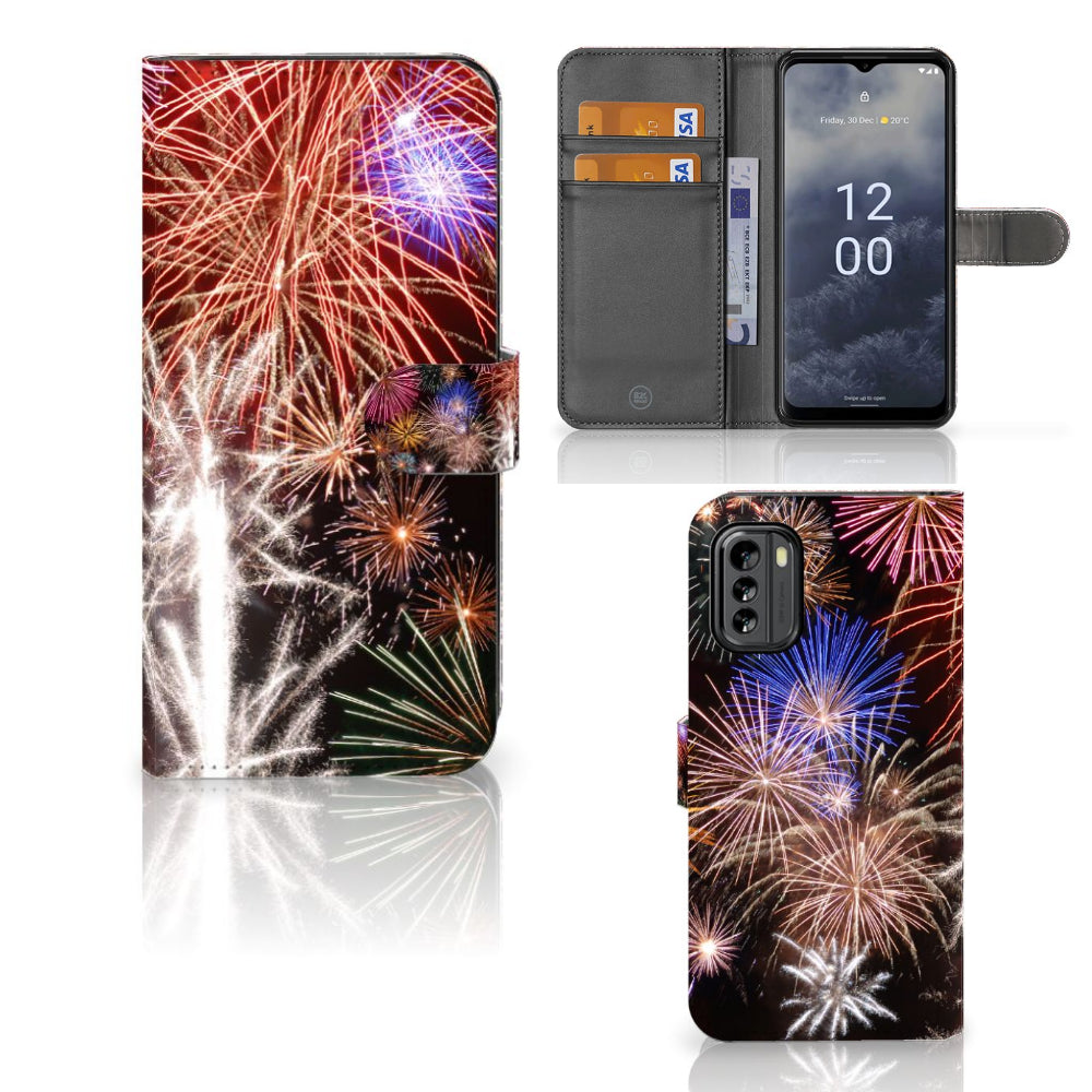 Nokia G60 Wallet Case met Pasjes Vuurwerk