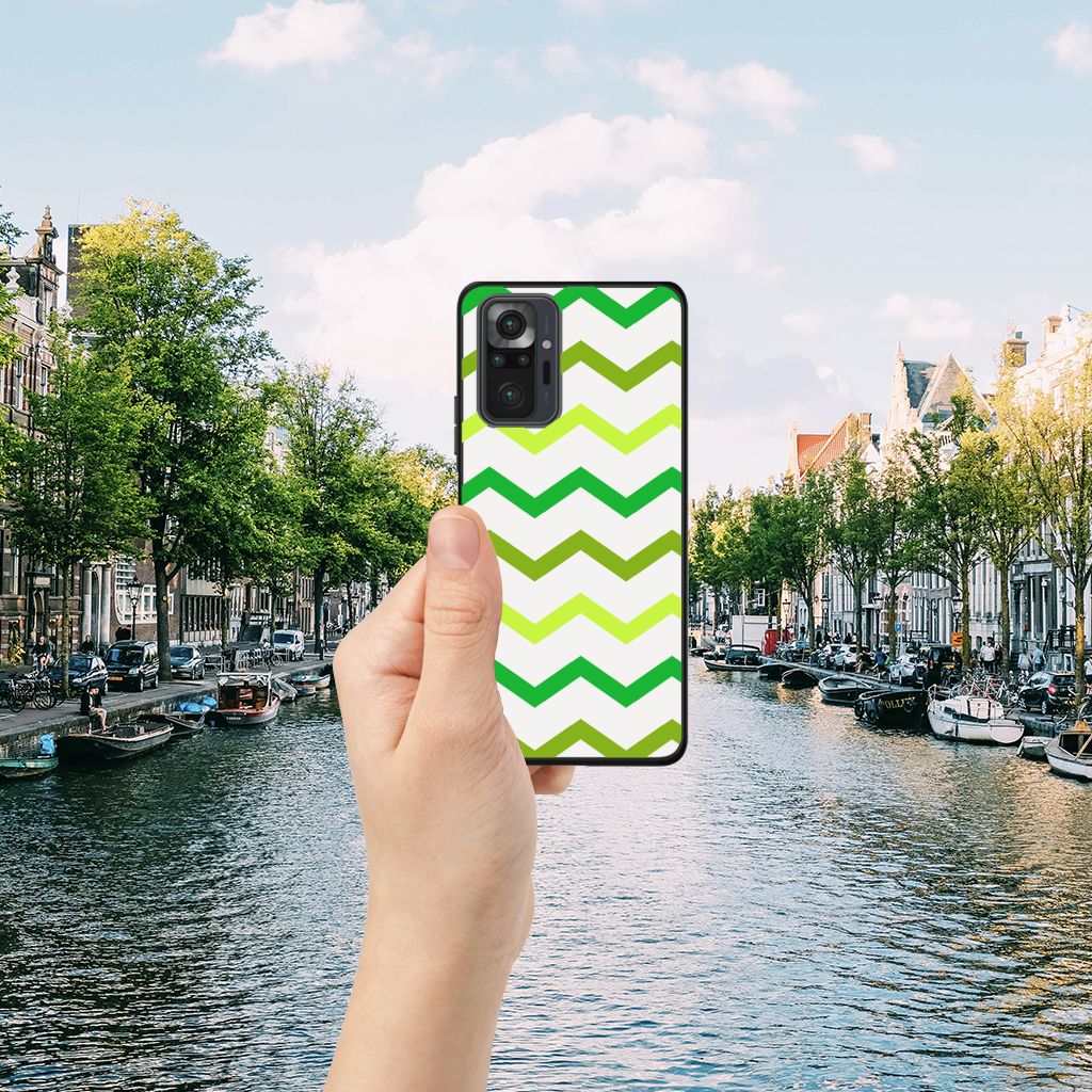Xiaomi Redmi Note 10 Pro Back Case Zigzag Groen B2C Telecom