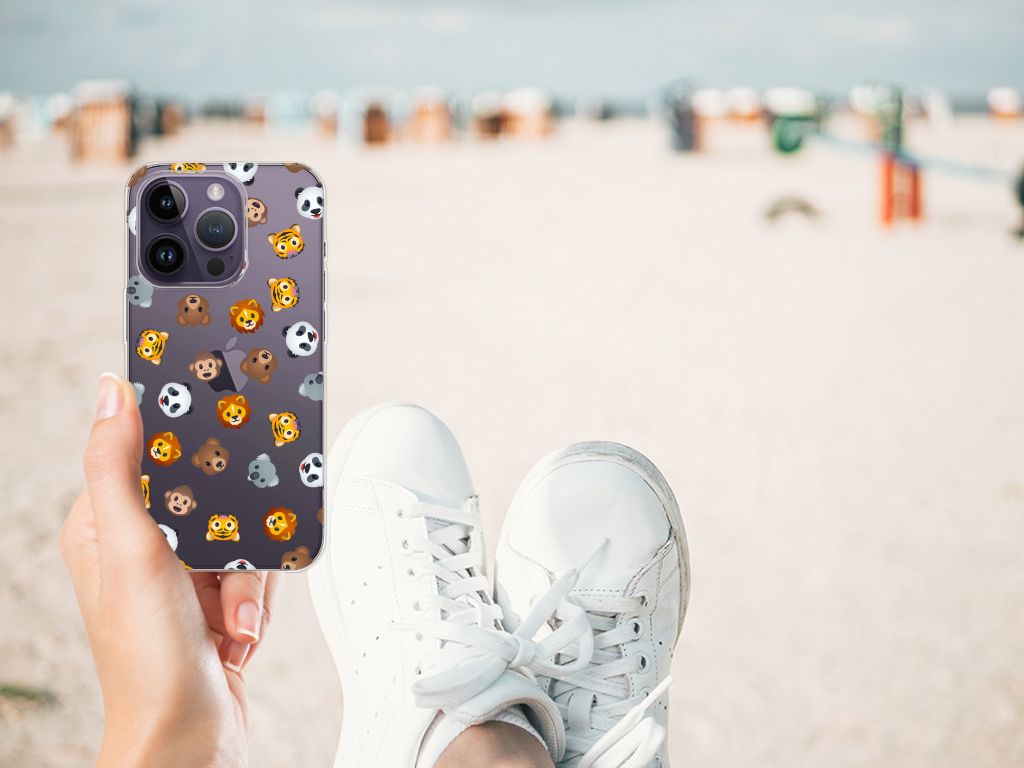 TPU bumper voor Apple iPhone 14 Pro Dieren Emojis B2C Telecom