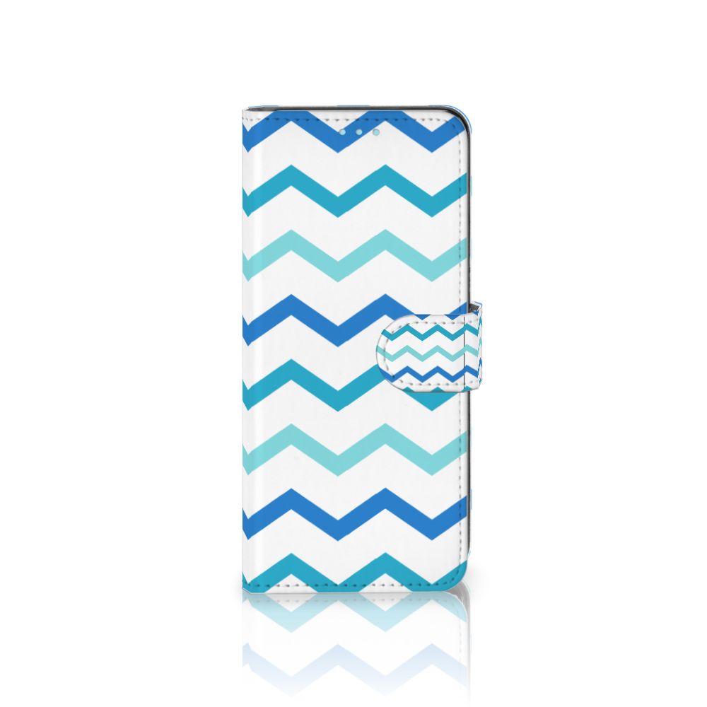 Sony Xperia 10 III Telefoon Hoesje Zigzag Blauw