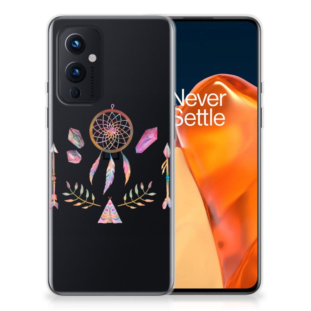 OnePlus 9 Telefoonhoesje met Naam Boho Dreamcatcher