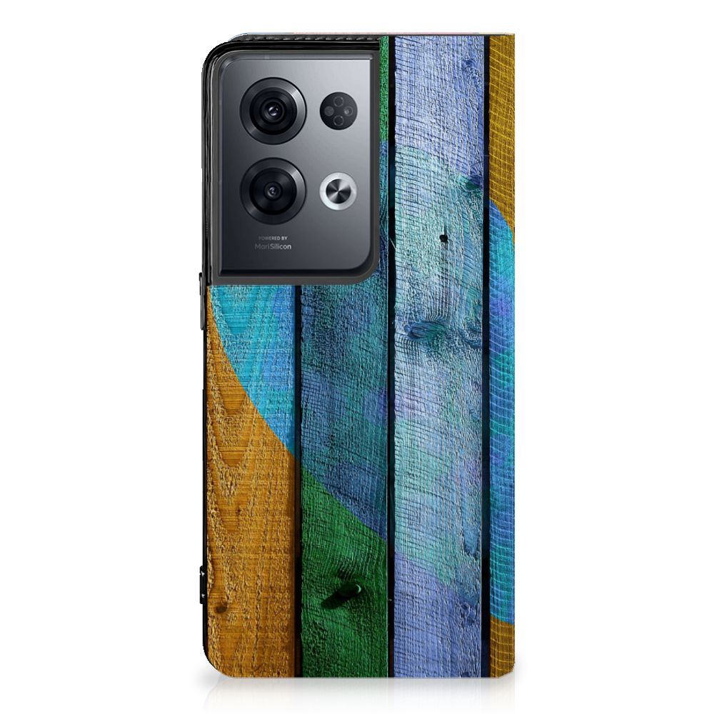 OPPO Reno8 Pro Book Wallet Case Wood Heart - Cadeau voor je Vriend - B2C Telecom