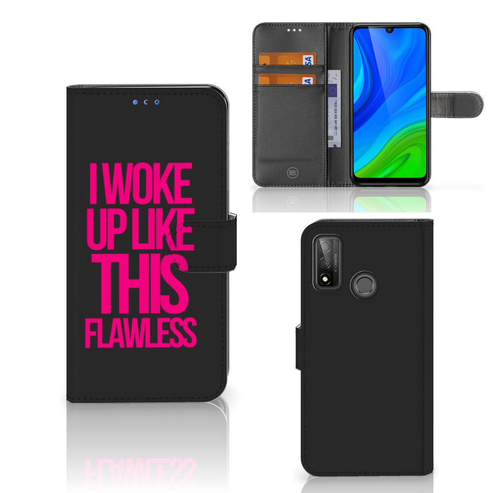 Huawei P Smart 2020 Hoesje met naam Woke Up - Origineel Cadeau Zelf Maken