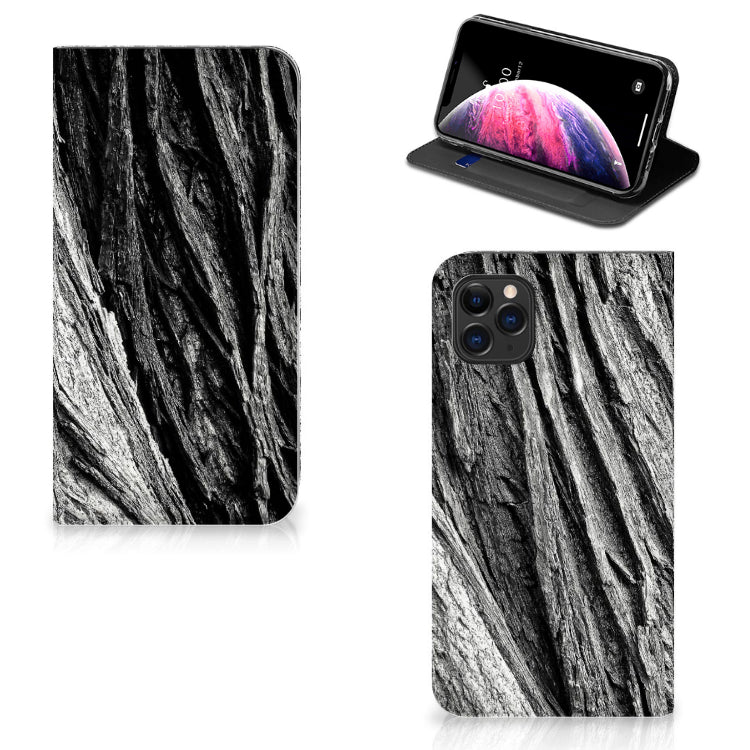 Book Wallet Case Apple iPhone 11 Pro Max Boomschors Grijs