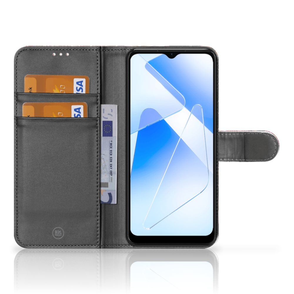 OPPO A16/A16s/A54s Wallet Case met Pasjes Vuurwerk