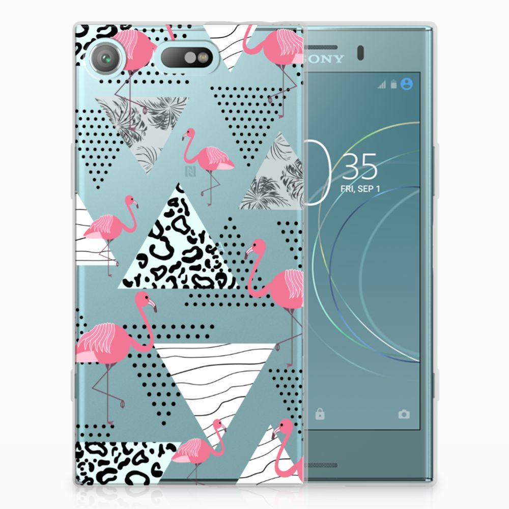 Sony Xperia XZ1 Compact TPU Hoesje Flamingo Triangle