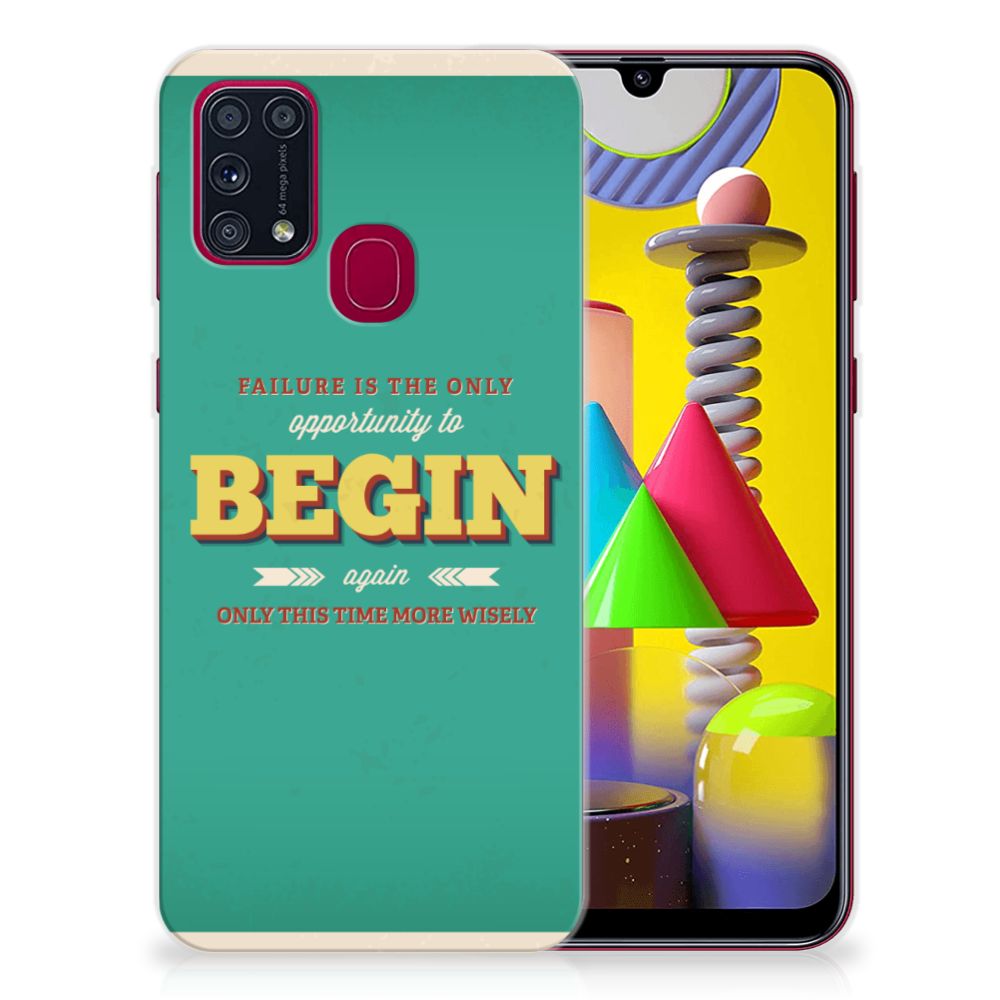 Samsung Galaxy M31 Siliconen hoesje met naam Quote Begin B2C Telecom