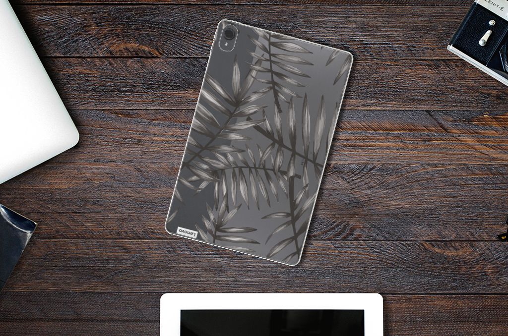 Lenovo Tab P11 | P11 Plus Siliconen Hoesje Leaves Grey - B2C Telecom
