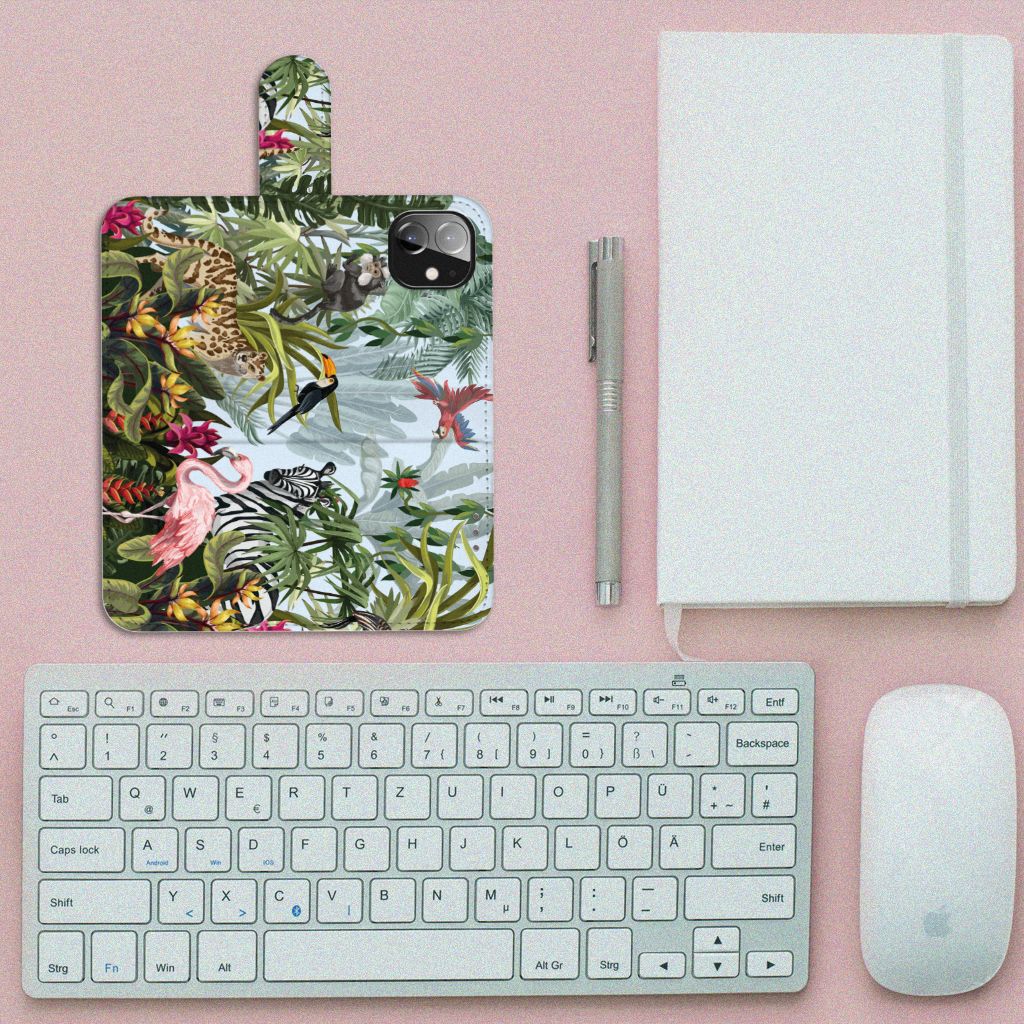 Telefoonhoesje met Pasjes voor Apple iPhone 12 Mini Jungle