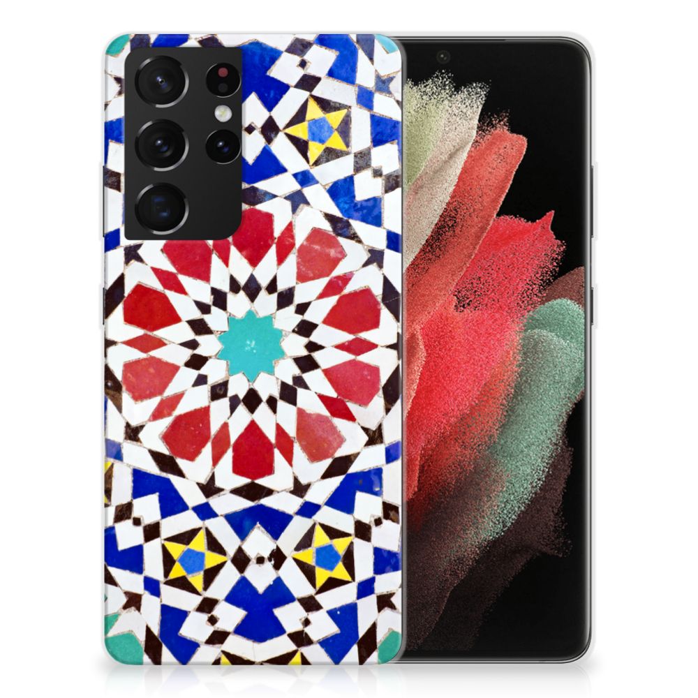 Samsung Galaxy S21 Ultra TPU Siliconen Hoesje Mozaïek B2C Telecom