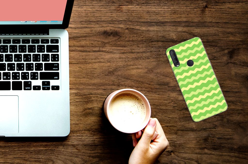 Alcatel 1S (2020) TPU bumper Waves Green B2C Telecom