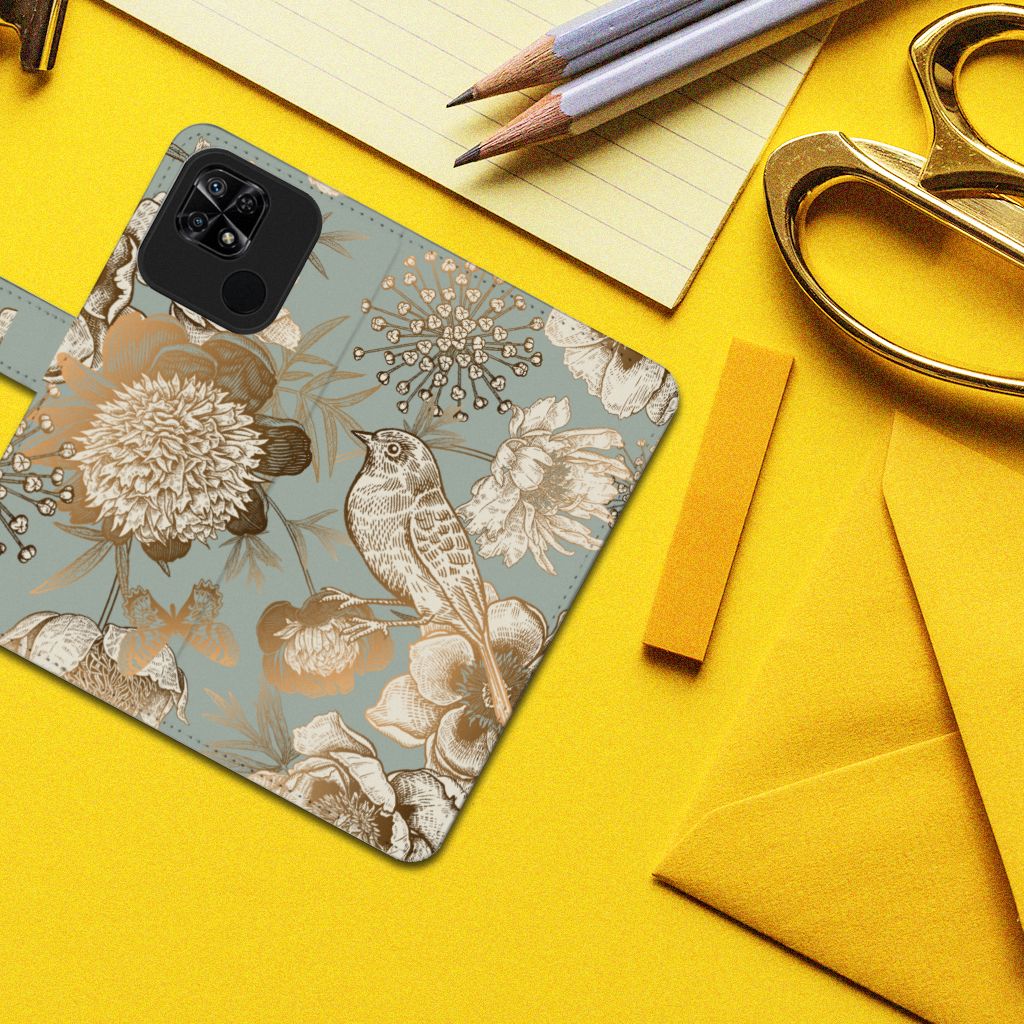 Hoesje voor Xiaomi Redmi 10C Vintage Bird Flowers