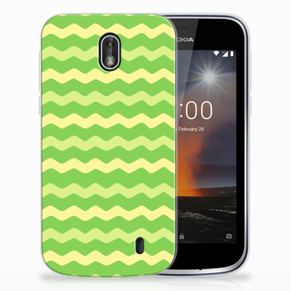 Nokia 1 TPU bumper Waves Green